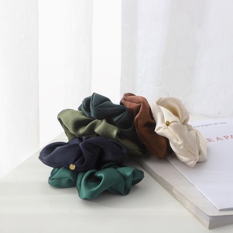 لوگو پرنٹ سلک ہیئر سکرنچیز